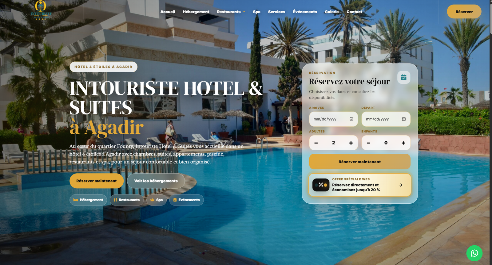 Intouriste Hotel and Suites website homepage